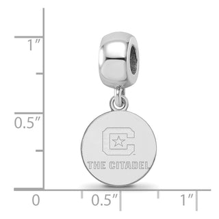 Sterling Silver Rhodium-plated LogoArt The Citadel Small Dangle Bead SS015TCI