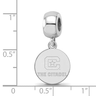 Sterling Silver Rhodium-plated LogoArt The Citadel Small Dangle Bead SS015TCI
