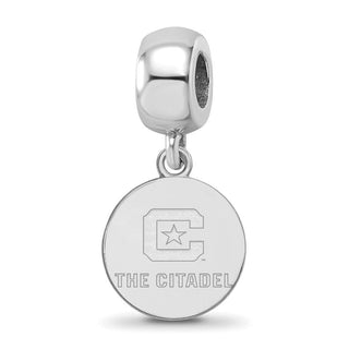 Sterling Silver Rhodium-plated LogoArt The Citadel Small Dangle Bead SS015TCI