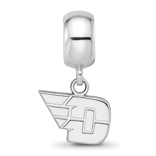 Sterling Silver Rhodium-plated LogoArt University of Dayton Extra Small Dangle Bead Charm