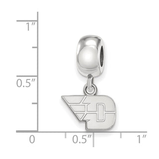 Sterling Silver Rhodium-plated LogoArt University of Dayton Extra Small Dangle Bead Charm