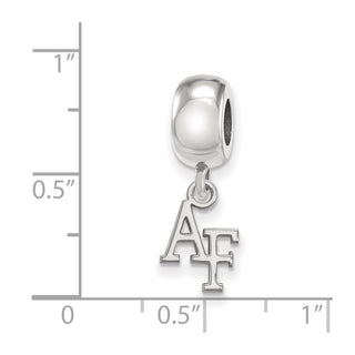 Sterling Silver Rhodium-plated LogoArt United States Air Force Academy A-F Extra Small Dangle Bead