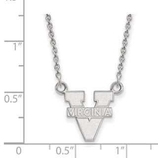 14k White Gold LogoArt University of Virginia Small Pendant 18 inch Necklace