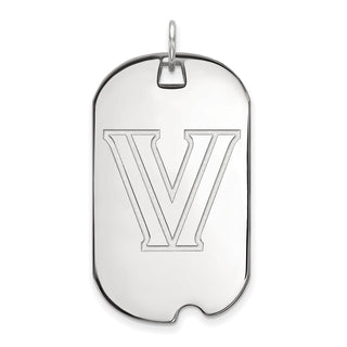 Sterling Silver Rhodium-plated LogoArt Villanova University Letter V Large Dog Tag Pendant