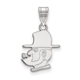 Sterling Silver Rhodium-plated LogoArt Appalachian State University Mountaineer Medium Pendant