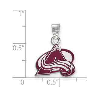 Sterling Silver Rhodium-plated NHL LogoArt Colorado Avalanche Letter A Small Enameled Pendant