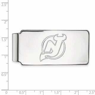 10k White Gold NHL LogoArt New Jersey Devils Money Clip