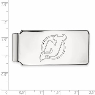 10k White Gold NHL LogoArt New Jersey Devils Money Clip