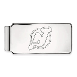 10k White Gold NHL LogoArt New Jersey Devils Money Clip