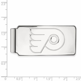 Sterling Silver Rhodium-plated NHL LogoArt Philadelphia Flyers Money Clip