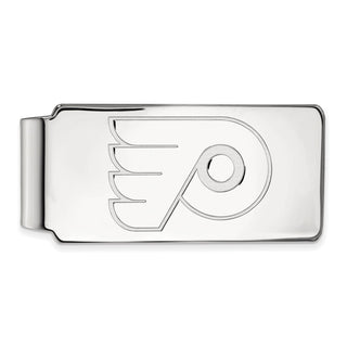 Sterling Silver Rhodium-plated NHL LogoArt Philadelphia Flyers Money Clip