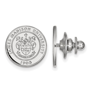 Sterling Silver Rhodium-plated LogoArt James Madison University Crest Lapel Pin