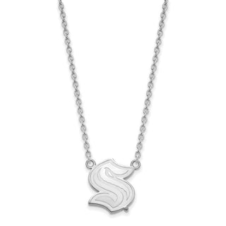 10k White Gold NHL LogoArt Seattle Kraken Large Pendant Necklace