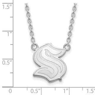 10k White Gold NHL LogoArt Seattle Kraken Large Pendant Necklace