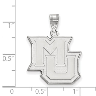 Sterling Silver Rhodium-plated LogoArt Marquette University M-U Large Pendant