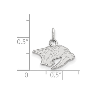 Sterling Silver Rhodium-plated NHL LogoArt Nashville Predators Extra Small Pendant