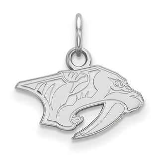 Sterling Silver Rhodium-plated NHL LogoArt Nashville Predators Extra Small Pendant