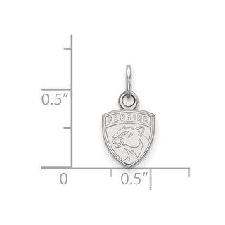 Sterling Silver Rhodium-plated NHL LogoArt Florida Panthers Extra Small Pendant
