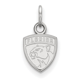 Sterling Silver Rhodium-plated NHL LogoArt Florida Panthers Extra Small Pendant