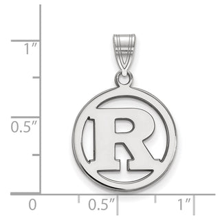 Sterling Silver Rhodium-plated LogoArt Rutgers University Letter R Medium Circle Pendant