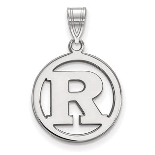 Sterling Silver Rhodium-plated LogoArt Rutgers University Letter R Medium Circle Pendant