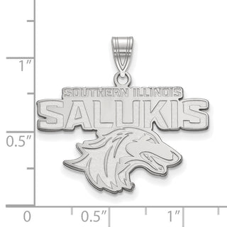10k White Gold LogoArt Southern Illinois University Salukis Large Pendant
