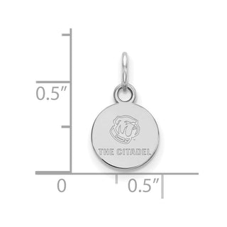 Sterling Silver Rhodium-plated LogoArt The Citadel XS Pendant