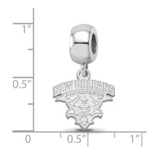 Sterling Silver Rhodium-plated LogoArt University of New Orleans U-N-O Small Dangle Bead Charm