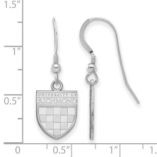 Sterling Silver Rhodium-plated LogoArt University of Richmond Small Dangle Earrings Wire