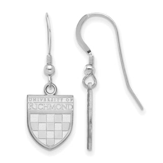 Sterling Silver Rhodium-plated LogoArt University of Richmond Small Dangle Earrings Wire