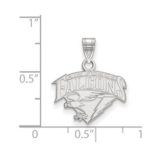 14k White Gold LogoArt United States Air Force Academy Falcons Small Pendant