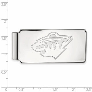 10k White Gold NHL LogoArt Minnesota Wild Money Clip