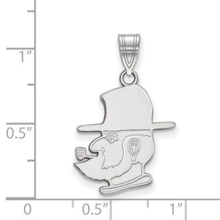 10k White Gold LogoArt Appalachian State University Mountaineer Large Pendant