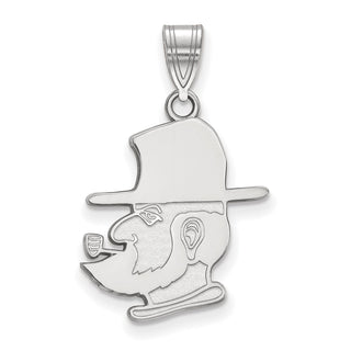 Sterling Silver Rhodium-plated LogoArt Appalachian State University Mountaineer Large Pendant