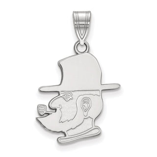 Sterling Silver Rhodium-plated LogoArt Appalachian State University Mountaineer Large Pendant