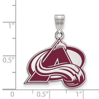 Sterling Silver Rhodium-plated NHL LogoArt Colorado Avalanche Letter A Large Enameled Pendant