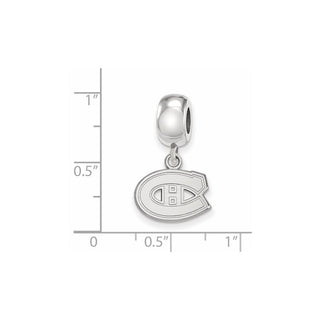 Sterling Silver Rhodium-plated NHL LogoArt Montreal Canadiens Extra Small Dangle Bead Charm