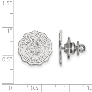 14k White Gold LogoArt Eastern Kentucky University Crest Lapel Pin