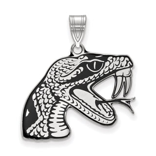 Sterling Silver Rhodium-plated LogoArt Florida A and M University Rattler Large Enameled Pendant