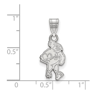 10k White Gold LogoArt Iowa State University Cardinal Medium Pendant