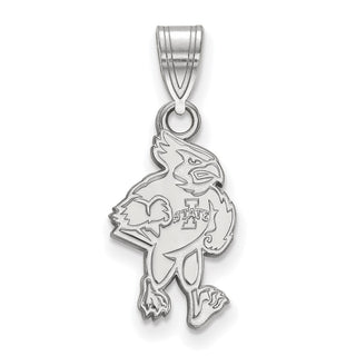 14k White Gold LogoArt Iowa State University Cardinal Medium Pendant