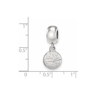 Sterling Silver Rhodium-plated NHL LogoArt New York Islanders Extra Small Dangle Bead Charm