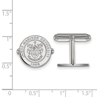 Sterling Silver Rhodium-plated LogoArt James Madison University Crest Cuff Links