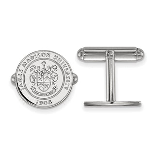 Sterling Silver Rhodium-plated LogoArt James Madison University Crest Cuff Links