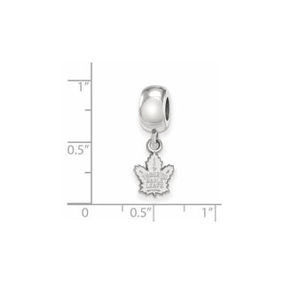 Sterling Silver Rhodium-plated NHL LogoArt Toronto Maple Leafs Extra Small Dangle Bead Charm