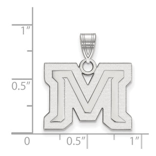 10k White Gold LogoArt Montana State University Letter M Medium Pendant