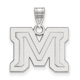 10k White Gold LogoArt Montana State University Letter M Medium Pendant
