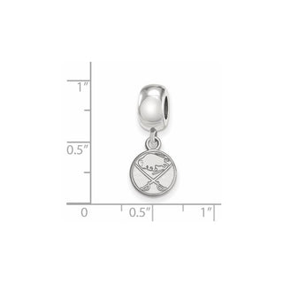 Sterling Silver Rhodium-plated NHL LogoArt Buffalo Sabres Extra Small Dangle Bead