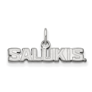 Sterling Silver Rhodium-plated LogoArt Southern Illinois University Salukis Extra Small Pendant