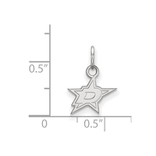 Sterling Silver Rhodium-plated NHL LogoArt Dallas Stars Extra Small Pendant